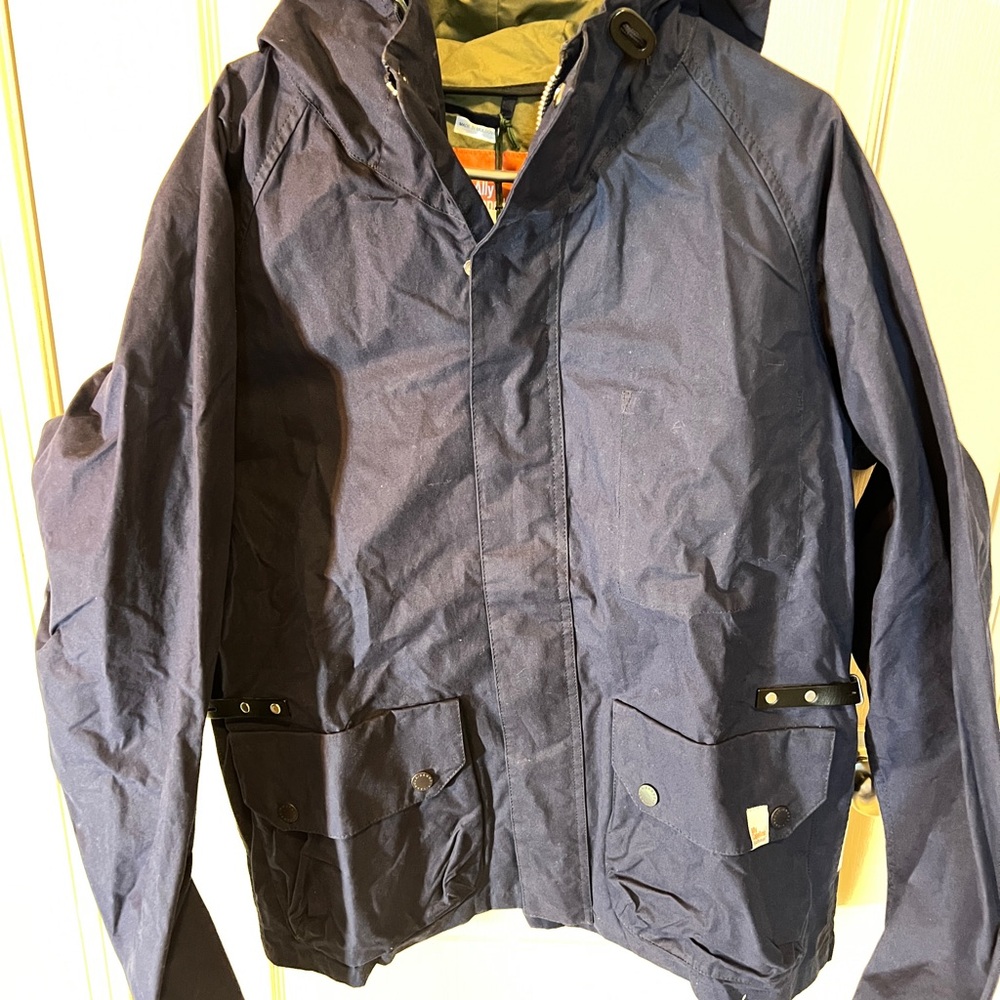 Barbour Men's Dark Blue Hooded Raincoat